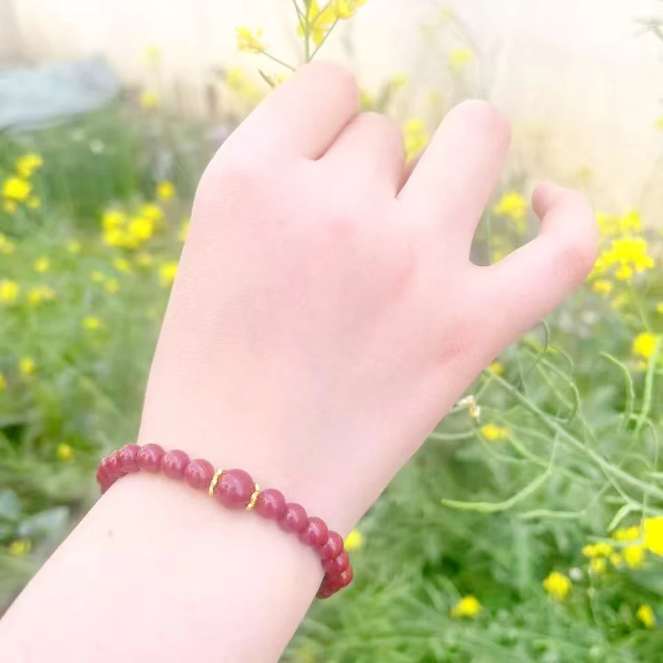 含辰砂工艺品  紫金砂（朱砂）手串  朱砂手链仙女必备女生女士女款