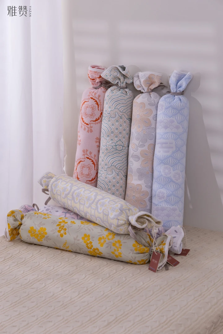 雅赞特价糖果颈枕 |婴儿侧睡安抚可拆洗长条圆靠枕棉纱抱枕荞麦枕