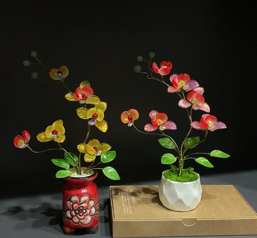 琉璃蝴蝶兰盆景材料包需要自己动手做