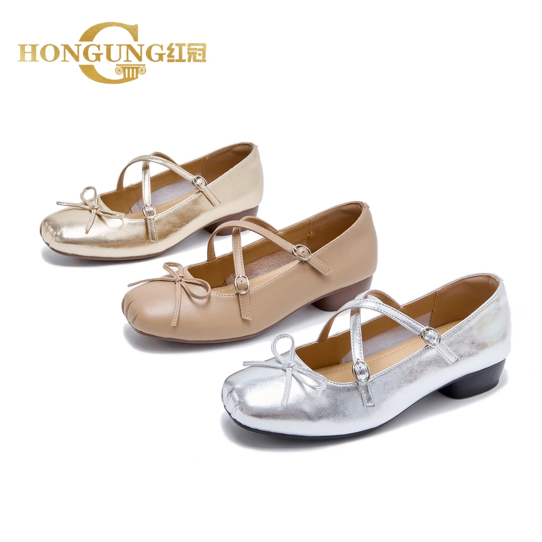 断码清｜2cm跟高红冠芭蕾舞玛丽珍交叉扣带女鞋软底3158舒适时尚