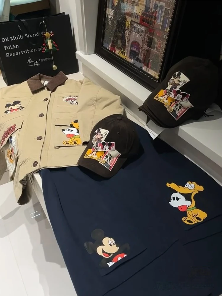 藏青色印花设计感垂感拖地卫裤女秋冬加厚新款高腰阔腿休闲弯刀裤