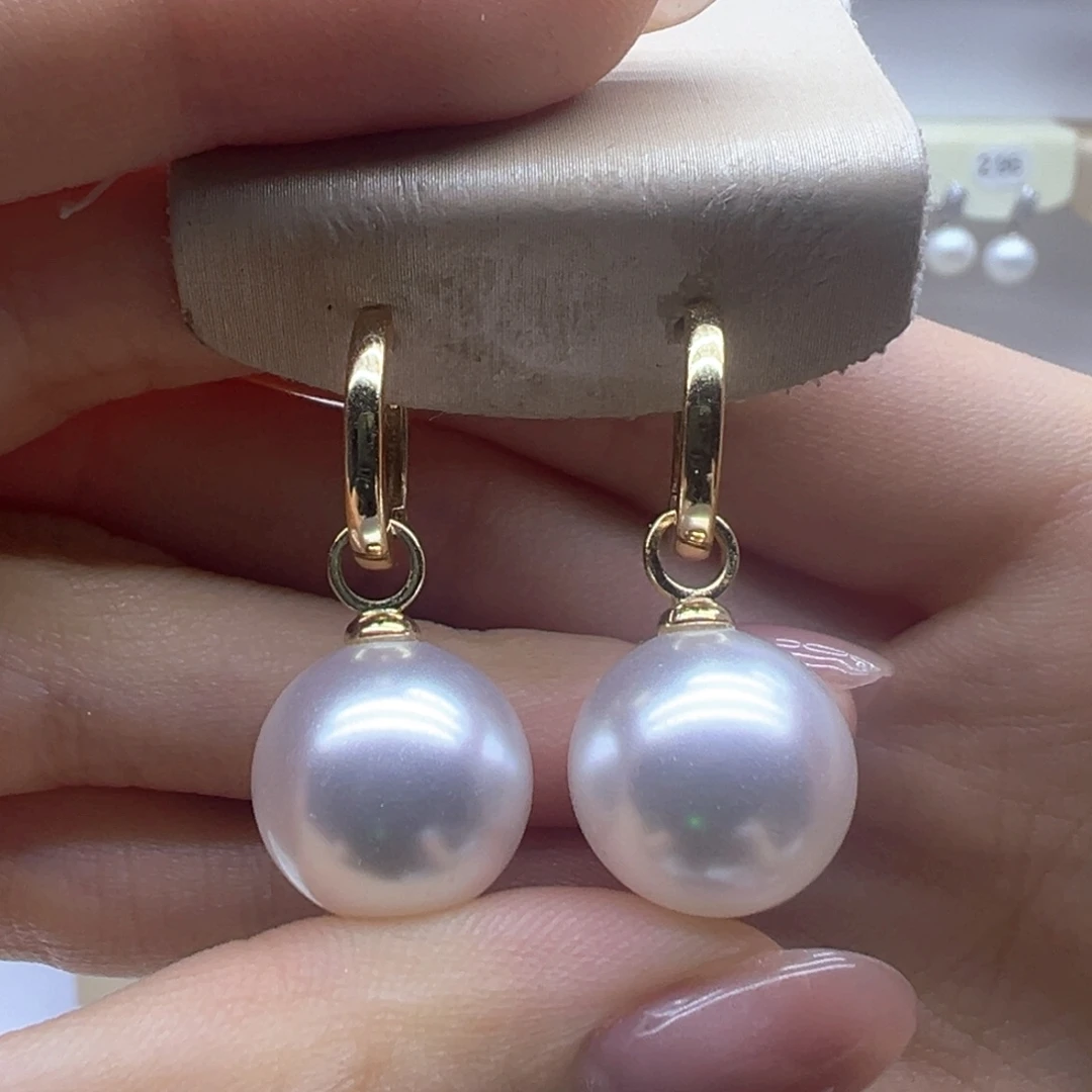 银S925镶嵌淡水珍珠耳饰