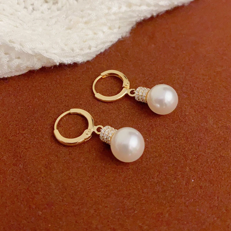 铜合金耳饰 百搭镶钻珠珠流苏耳坠小众气质时尚简约显瘦
