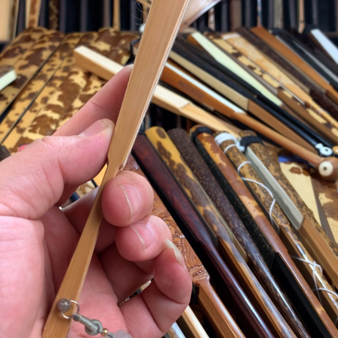 【闪购商品】扇子豆***酱半手工玉竹折扇