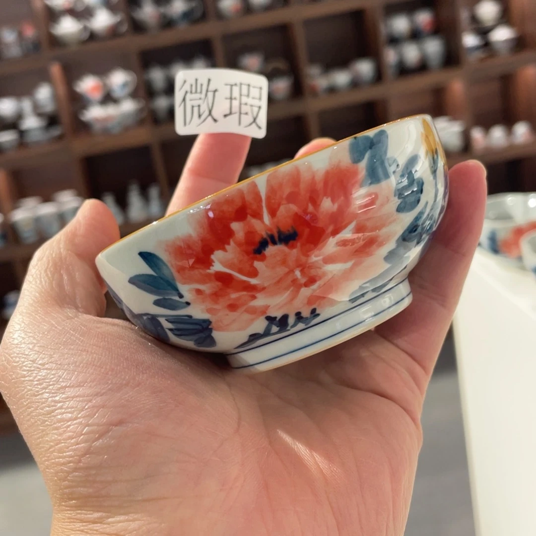 釉下手绘茶具微瑕