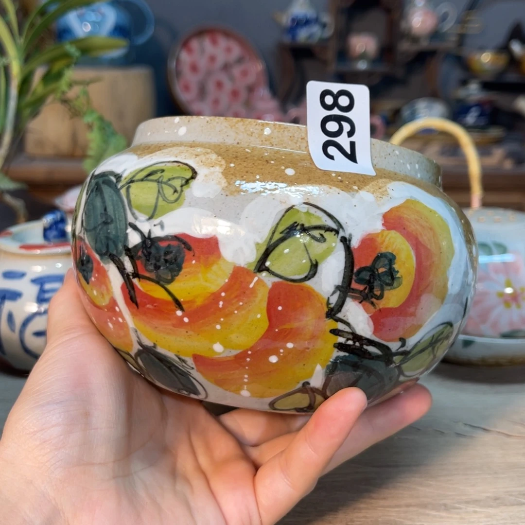 壶素浅陶瓷手工手绘