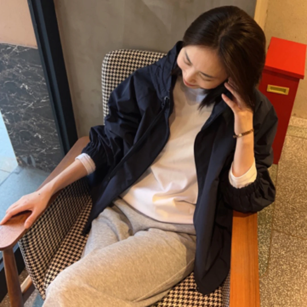 晓夏自制 “时髦风衣” 渠道牛货！平绒棉定染抽绳连帽百搭短款外套