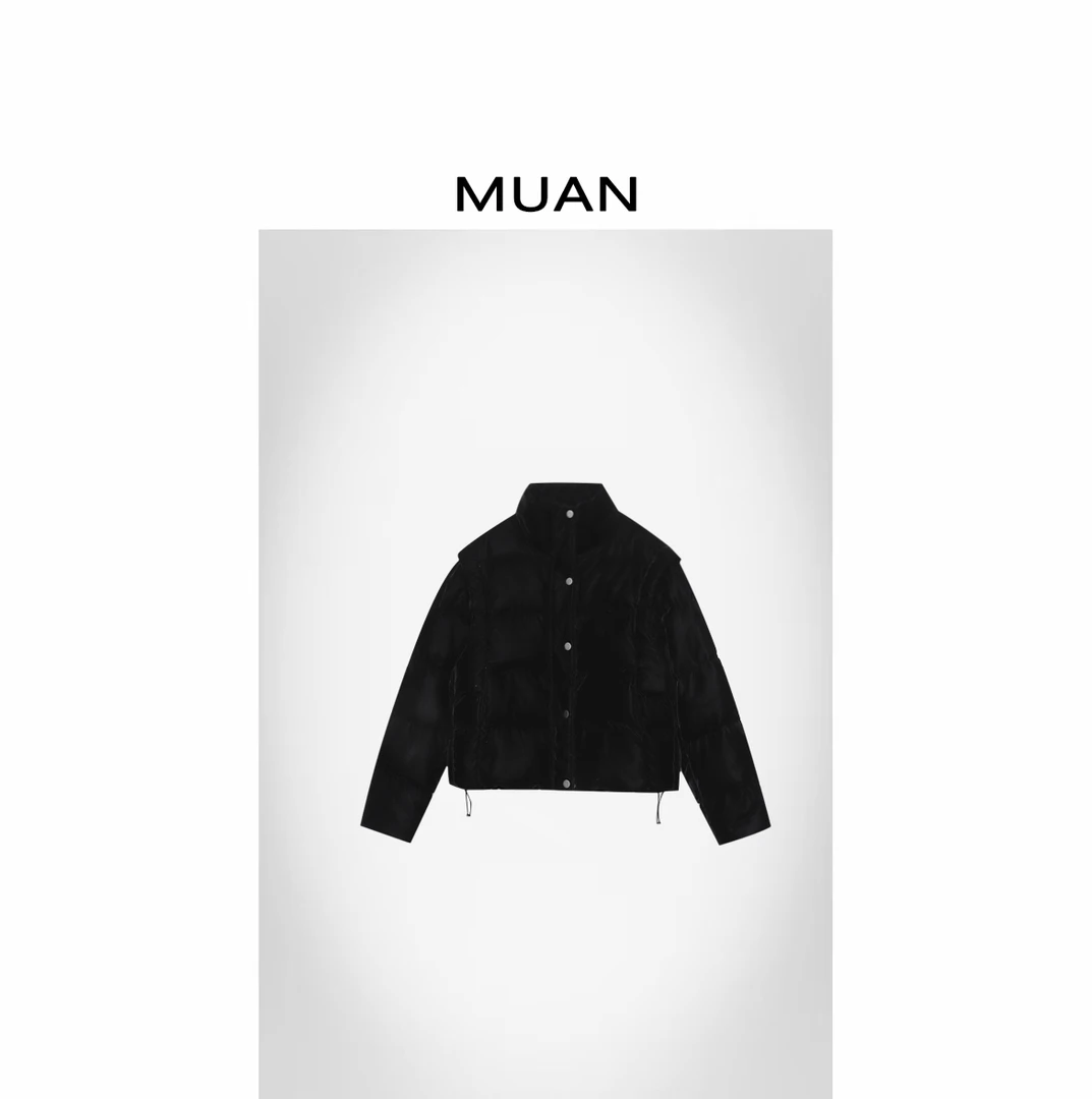 木岸MUAN：《麦昆羽绒服》定制黑金丝绒高级90白鸭羽绒服D-JD-2545