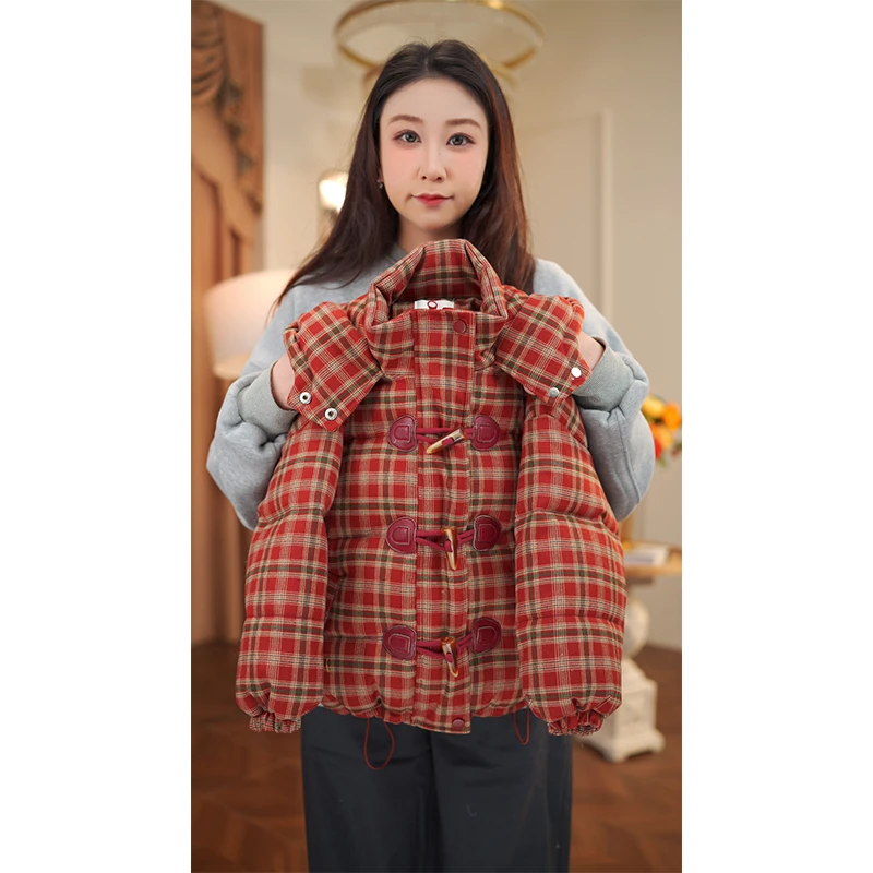 女童棉服冬装2025新款儿童冬季棉衣女孩冬款连帽加厚外套棉袄9358