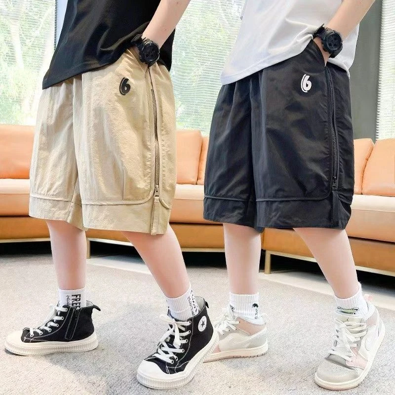 速干男童夏装短裤2025新款中大童夏季男孩痞帅儿童运动五分裤中裤
