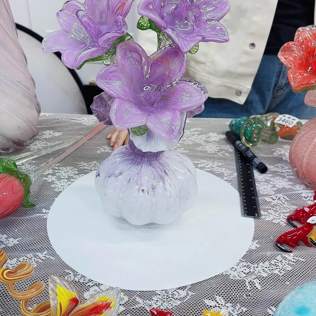瑕疵不退不换琉璃花瓶艺术摆件