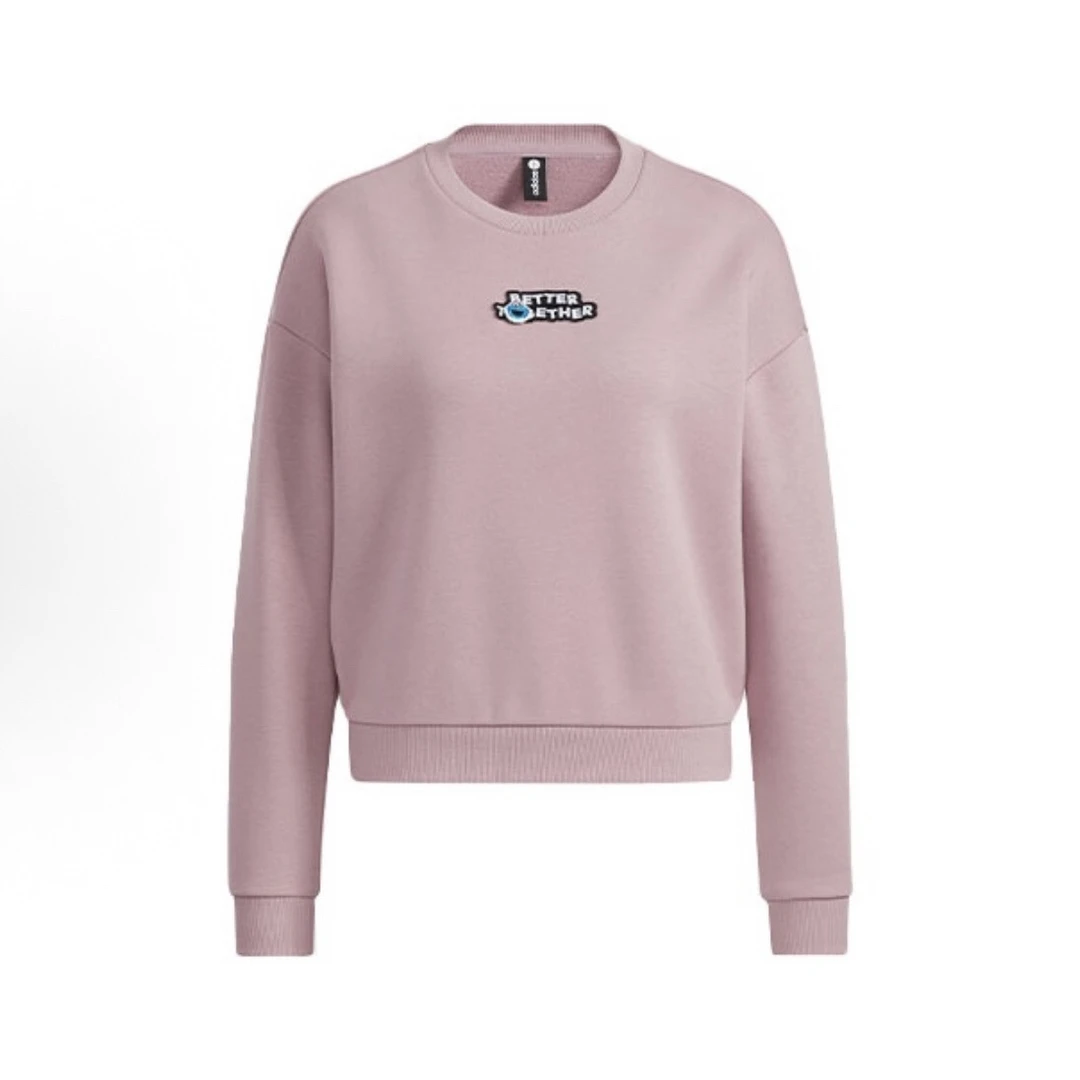 adidas neo 芝麻街联名系列 卡通图案圆领套头卫衣 女款 HD7284