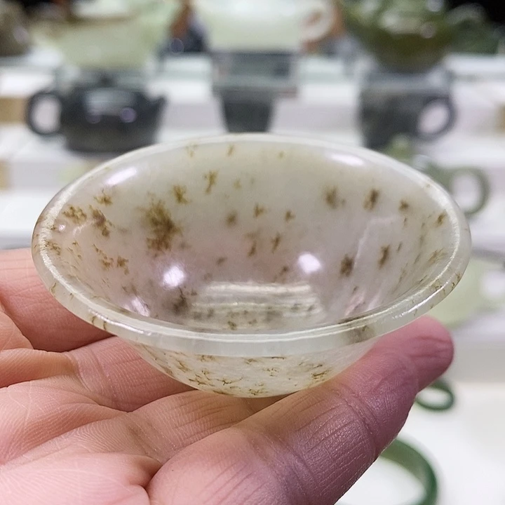 和田玉未镶嵌挂件茶杯40ml