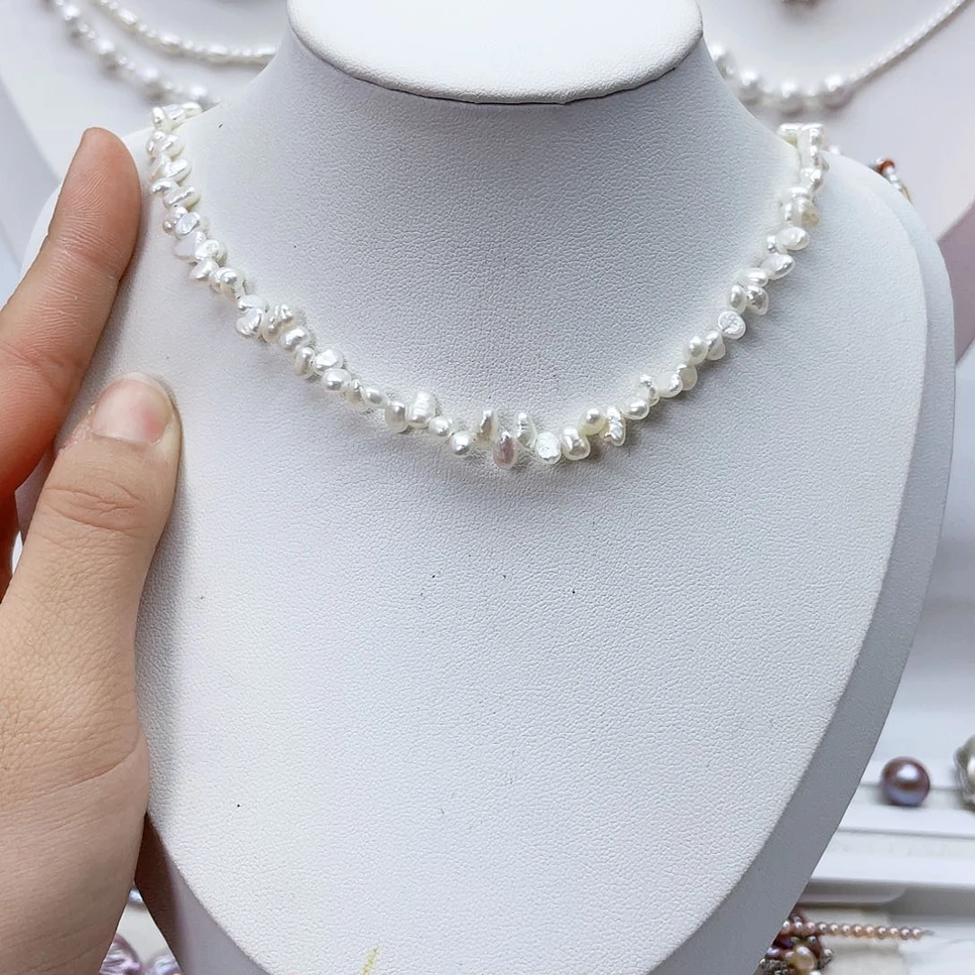 颈饰银S925镶嵌淡水珍珠