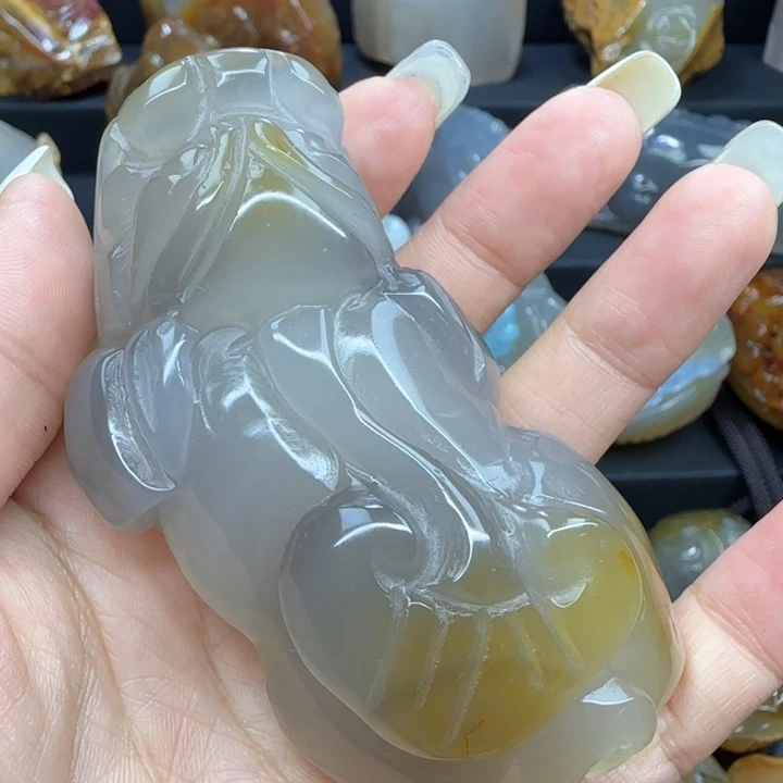 玛瑙/玉髓合金手把件