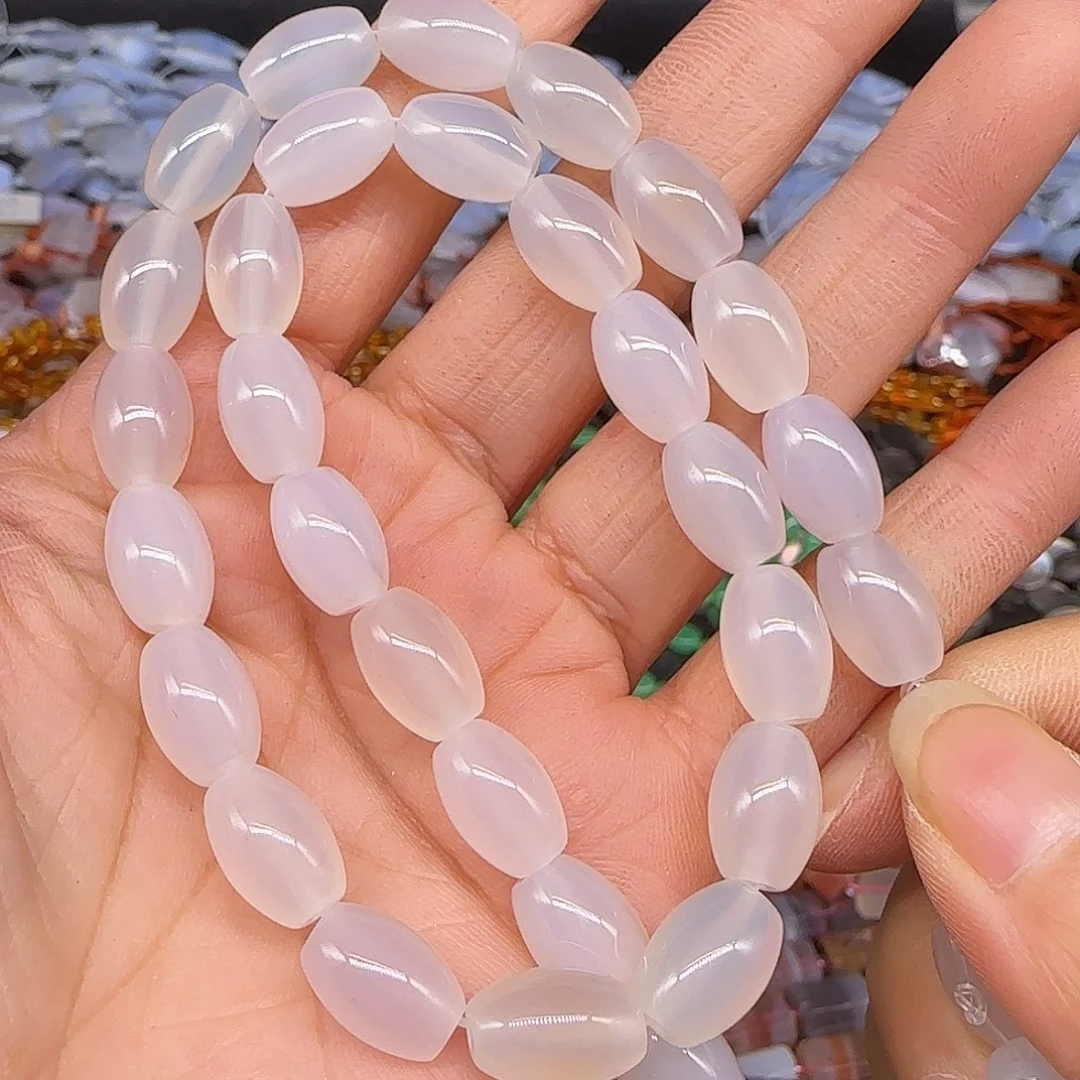玛瑙/玉髓合金珠宝半成品荔枝冻8-11mm一条