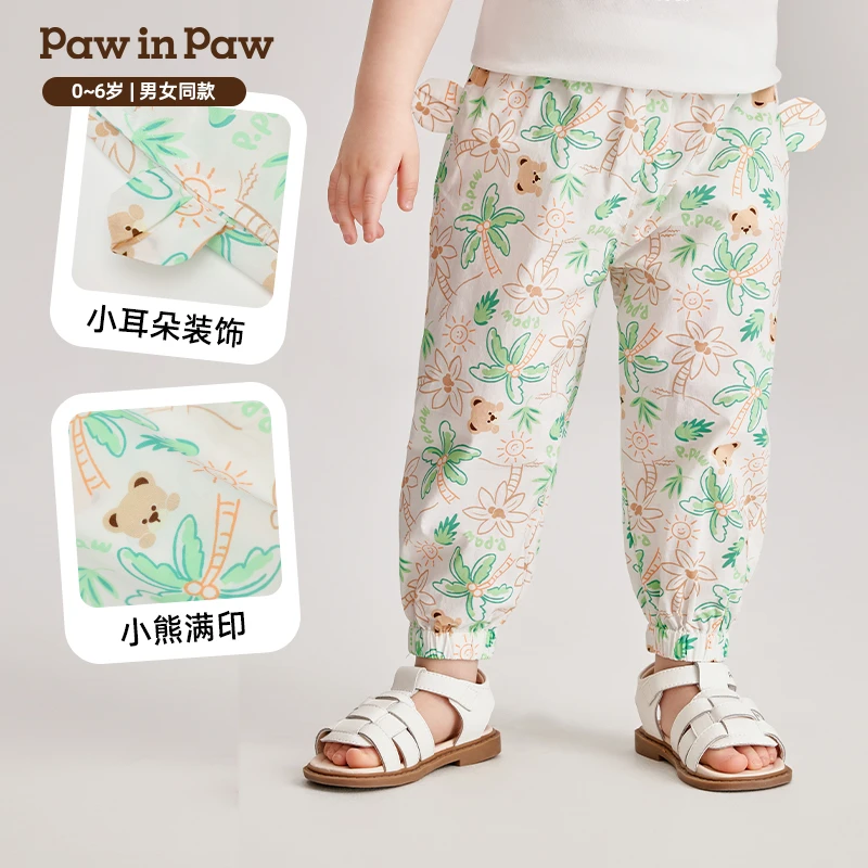 PawinPaw卡通小熊童装夏新款休闲长裤家居外出防蚊裤PCTAE2591E