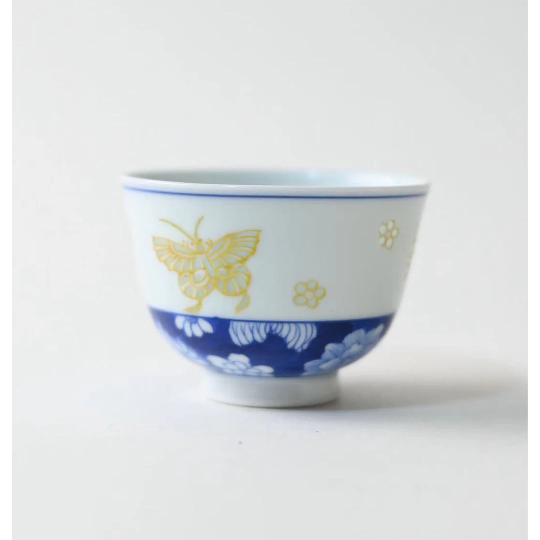 【非遗甄选】【非遗甄选】青花蓝底蝴蝶杯景德镇