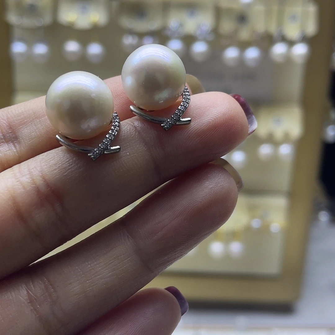 耳饰淡水珍珠银S925镶嵌