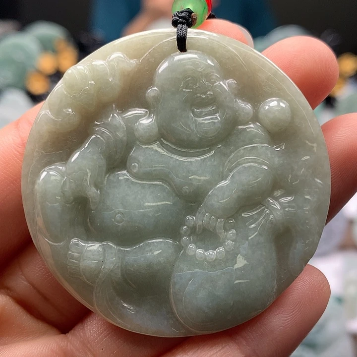 翡翠未镶嵌颈饰逍遥佛福利