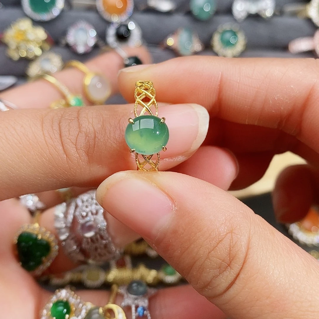 翡翠戒指银S925镶嵌?****宝11111