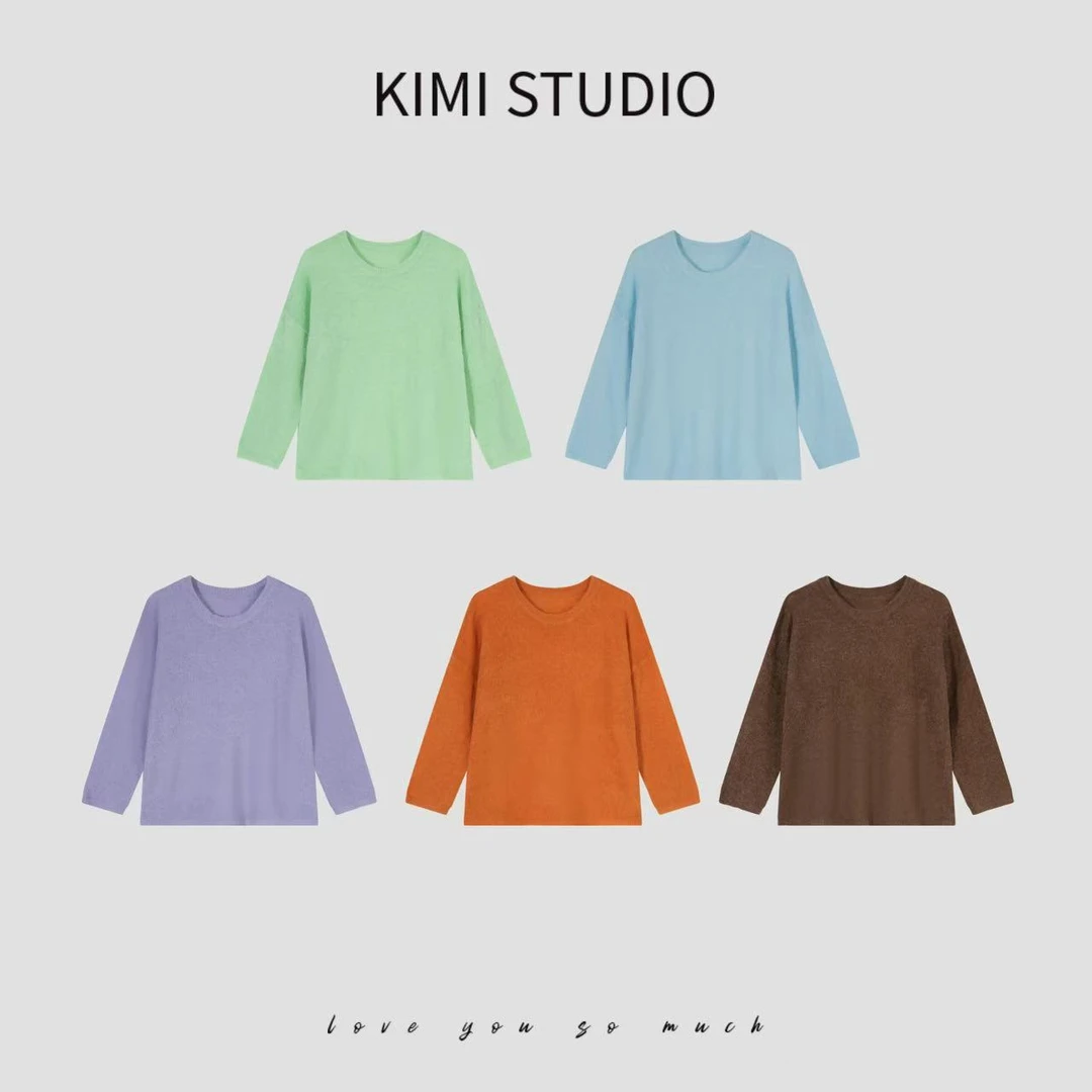 春季薄款糖果色系羊驼羊毛针织上衣#SS25238  欧若风