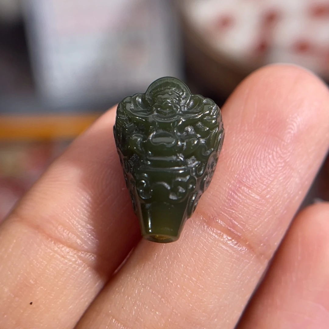 玛瑙/玉髓未镶嵌大鹏鸟三通 对孔11.9mm