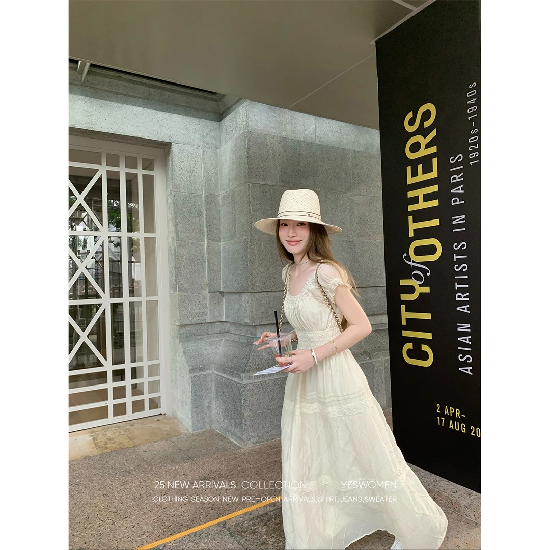 YESWOMEN5.30菱逅假日·法式打揽腰连衣裙可拉一字领XYF7155D3905