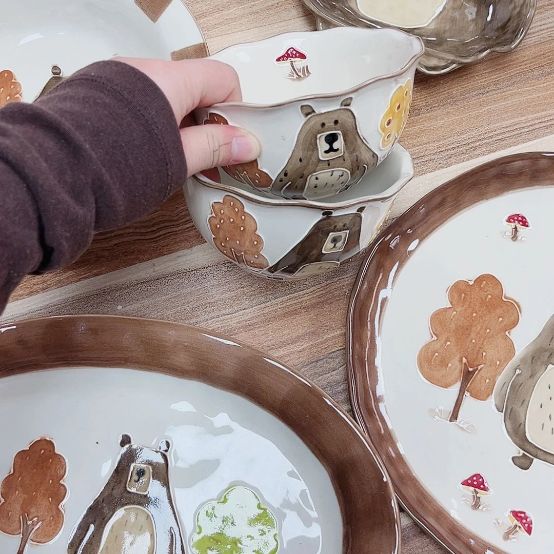 陶瓷2只陶瓷餐具系列微瑕