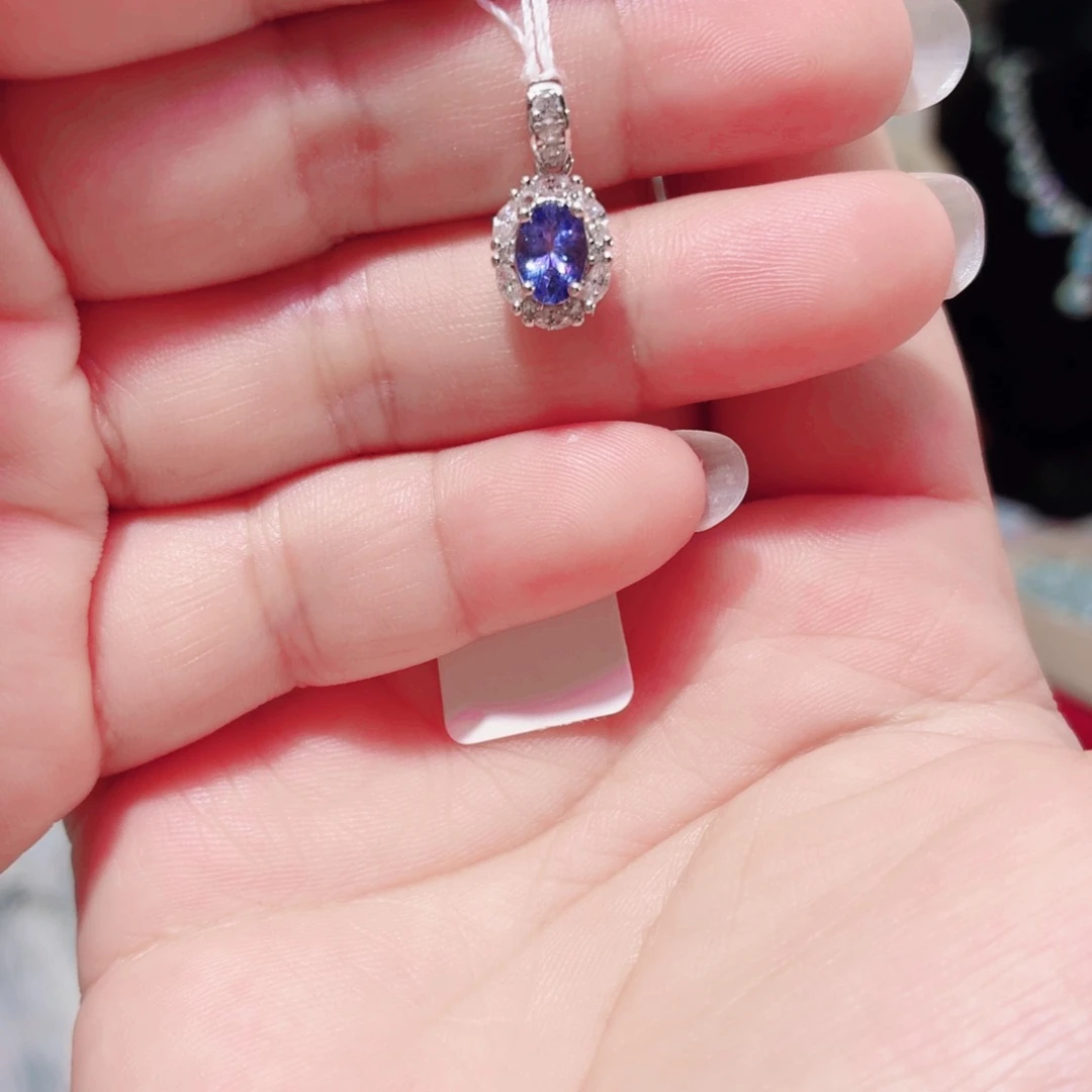 银S925镶嵌颈饰坦桑石国首质检