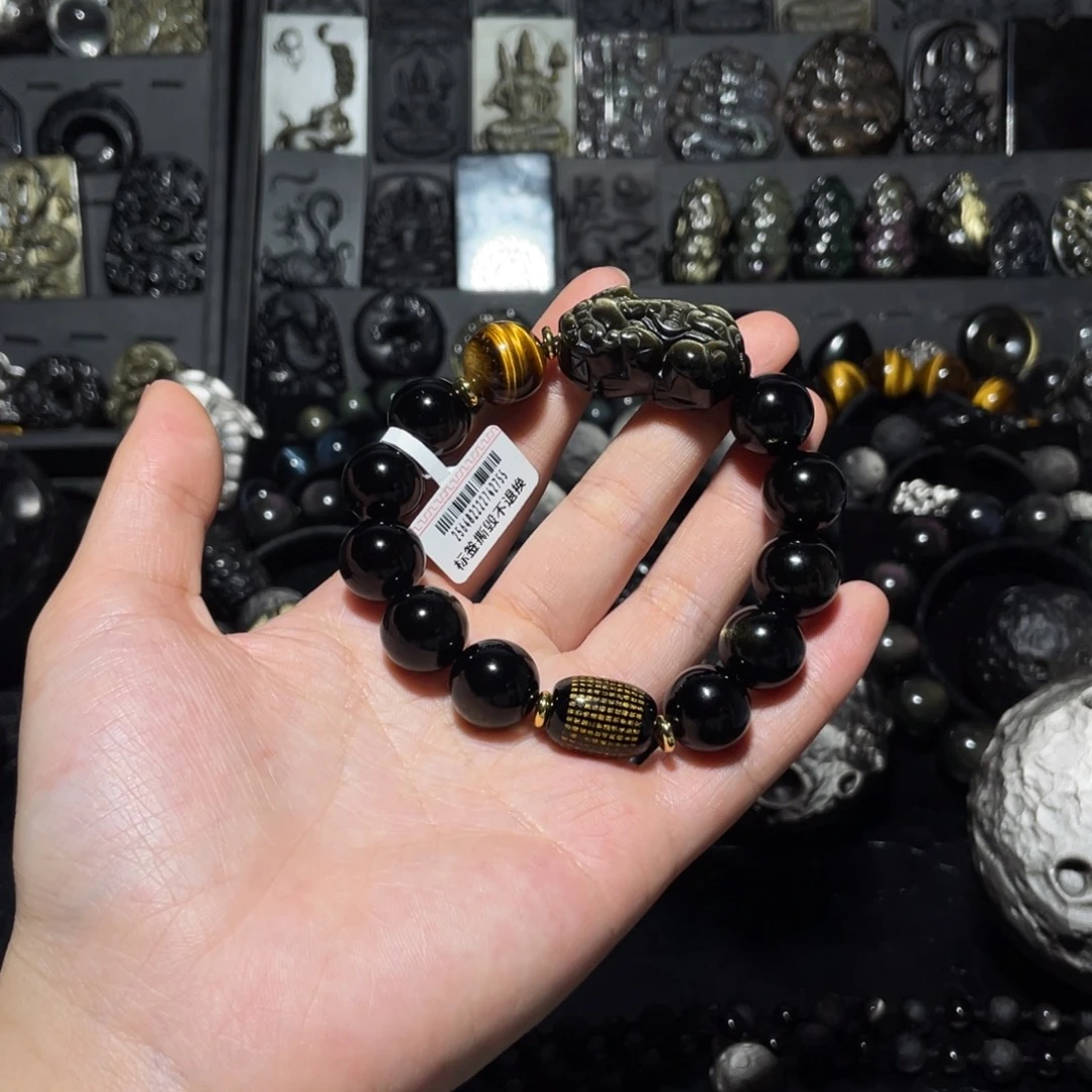 黑***丹黑曜岩未镶嵌珠宝奇石