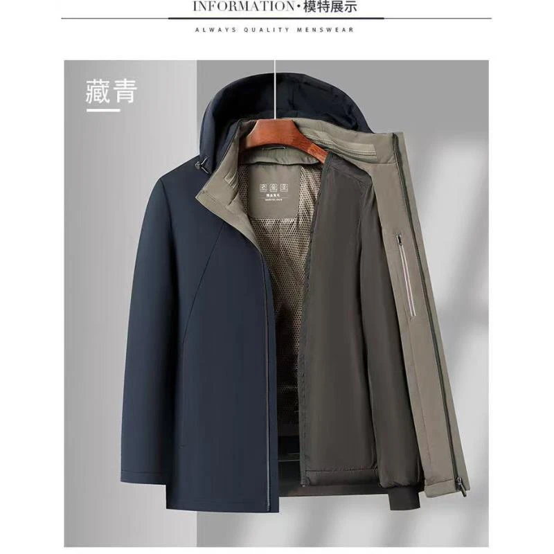 8629号668#可拆连帽休闲双口袋三合一外套（毛毛内胆可拆）（预）