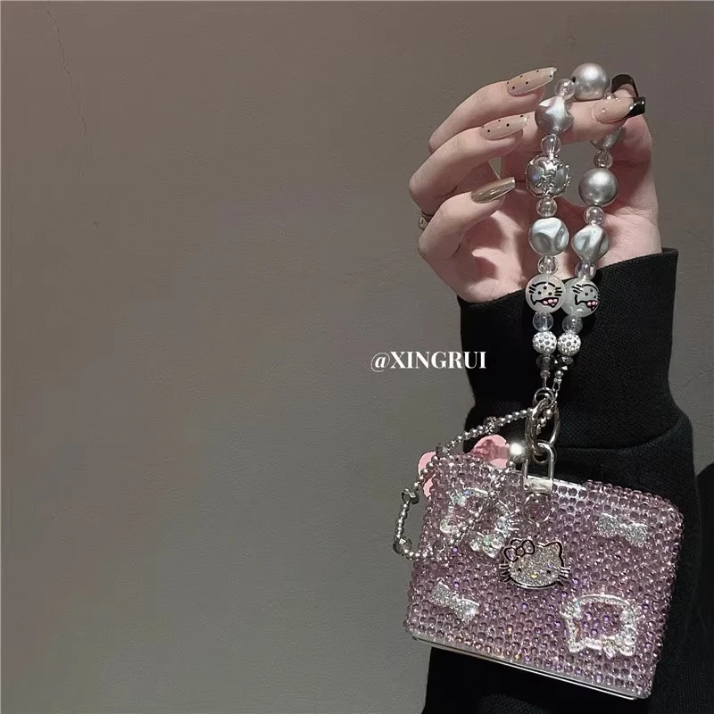 ins奢华满钻kt猫适用小米mixflip2手机壳vivoxflip折叠屏保护套女