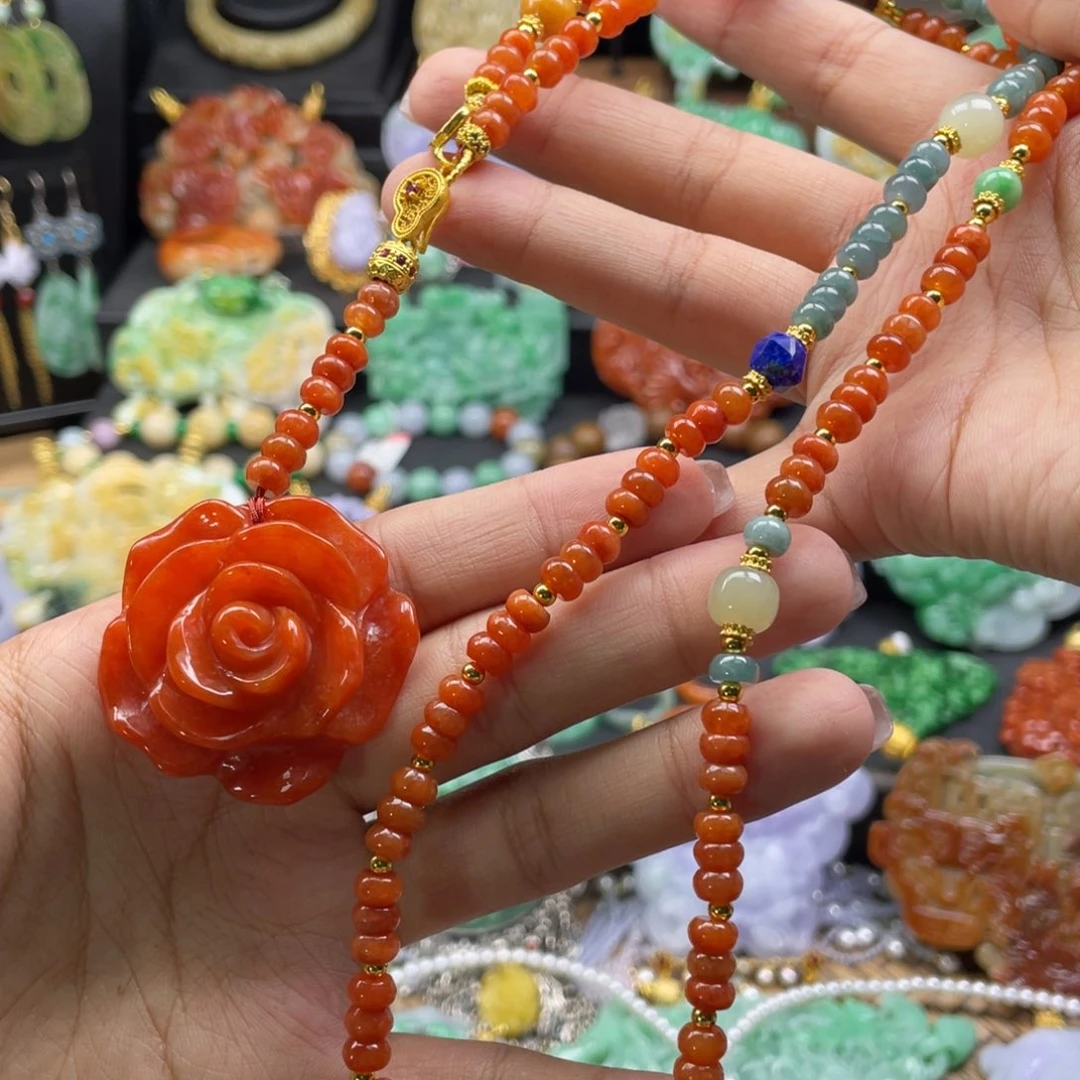 翡翠未镶嵌颈饰H*代编织