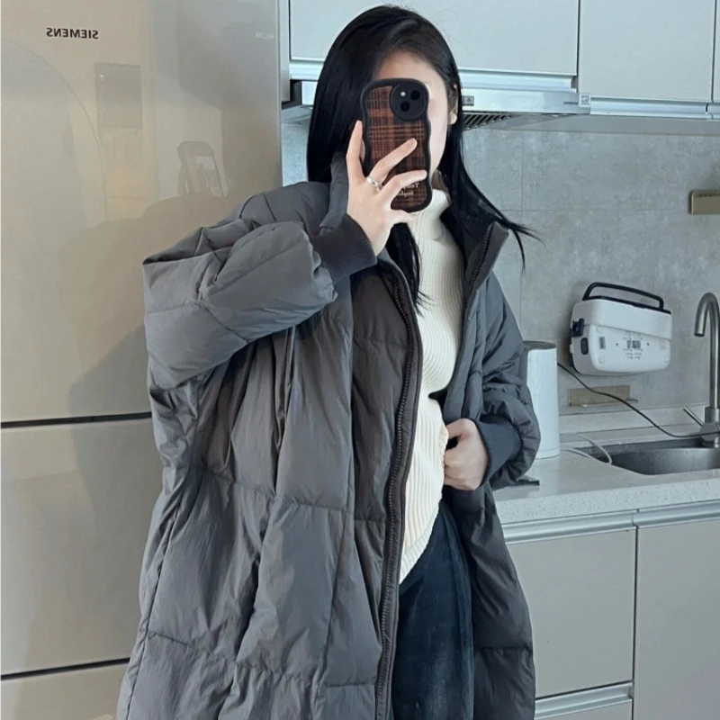 冬季加厚宽松韩版中长款立领时尚百搭棉服外套 芯依梦2025年冬新