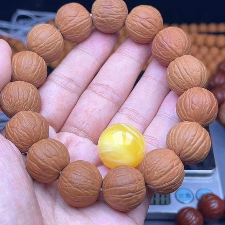 猴头核桃吊坠原皮18聚宝盆，圆珠