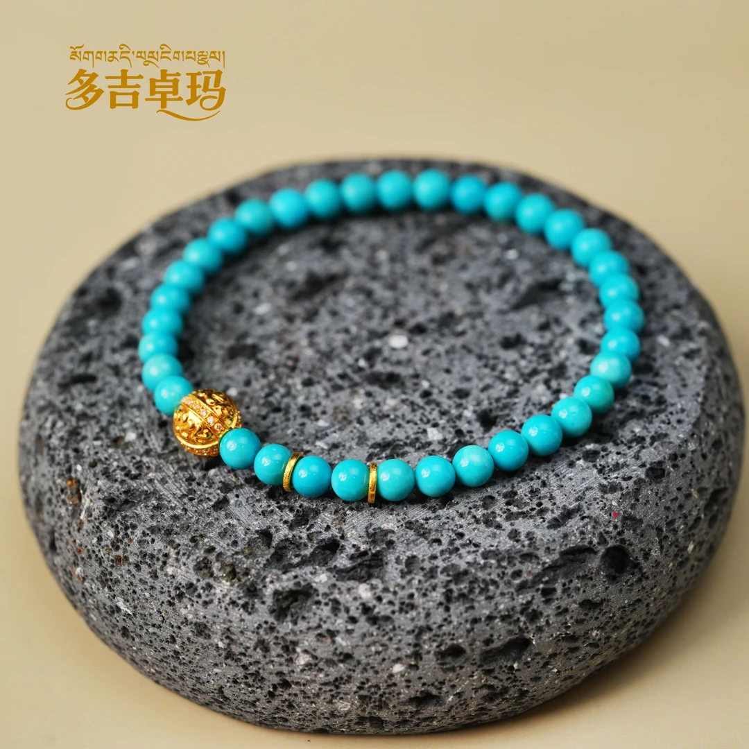 【多吉卓玛】18K金 睡美人圆珠手串 约5mm