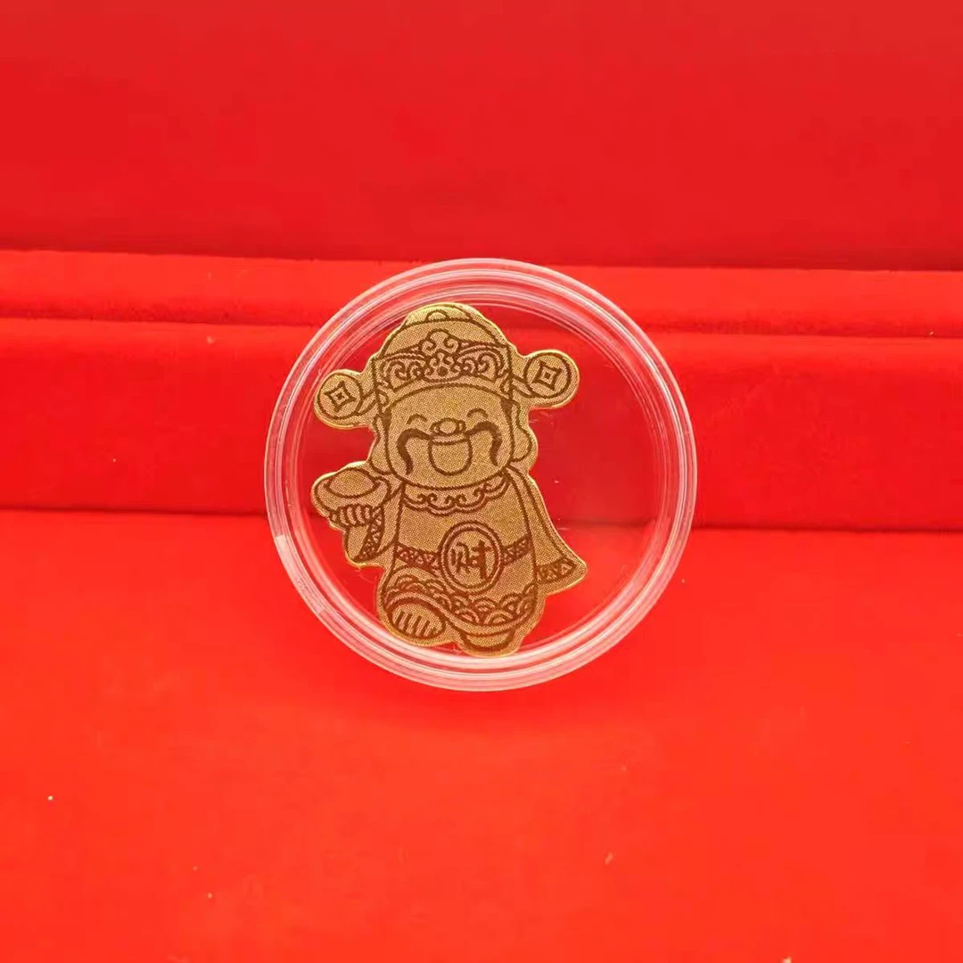 表面含金可爱小财神手机贴