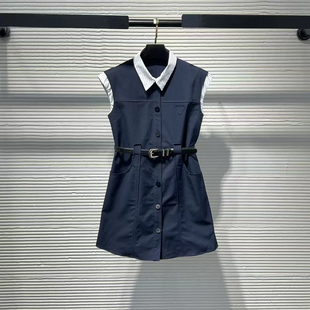 【Da Yang】25中腰千金风A字裙夏季连衣裙拼接轻奢百搭潮流女装A135