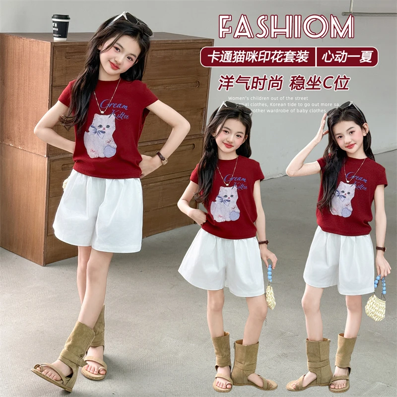 女童夏装2025新款小宝宝中大童韩版洋气儿童装百搭潮休闲女孩夏季