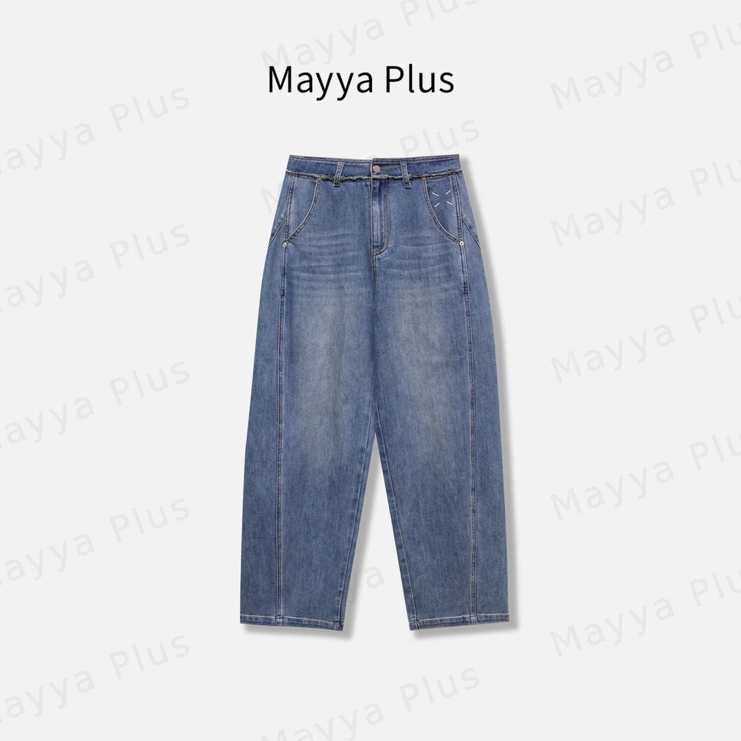 【自在牛仔】Mayya Plus麦芽定制轻奢气质显瘦百搭款牛仔裤32516129
