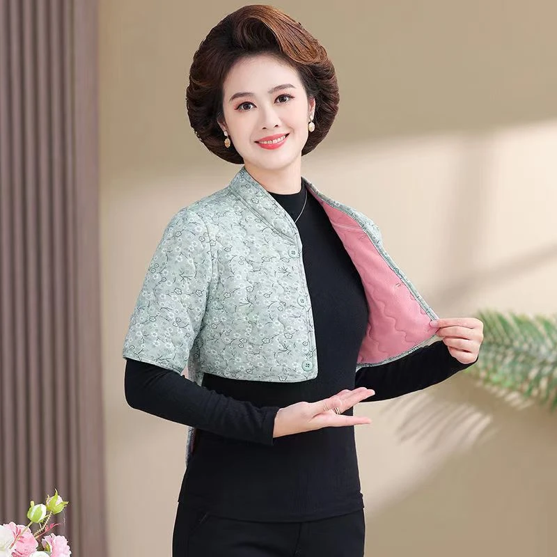 365新款德绒护腰中袖护肩后背加绒立领睡觉防寒护肩保暖坎肩D