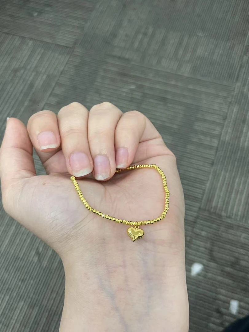 足金999 爱心蹦迪珠手串2.59