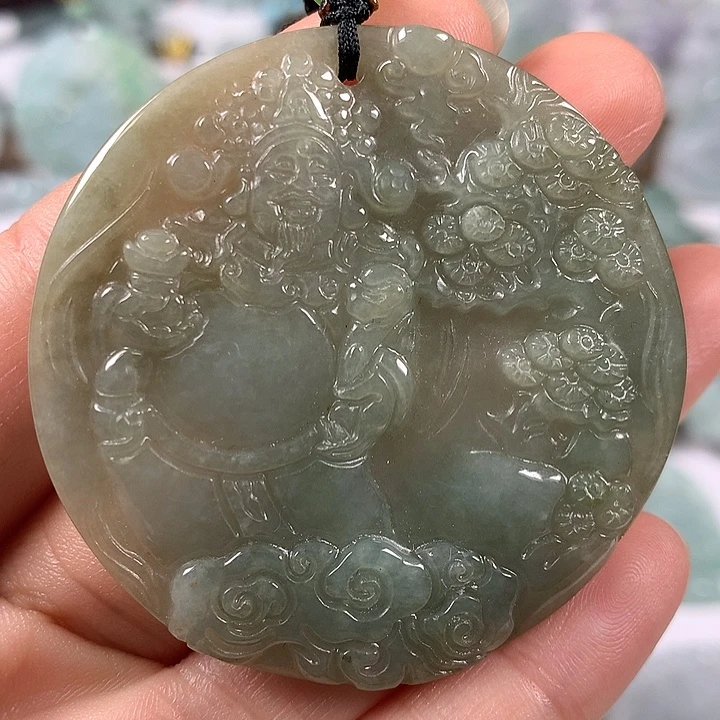 翡翠未镶嵌颈饰财神爷福利