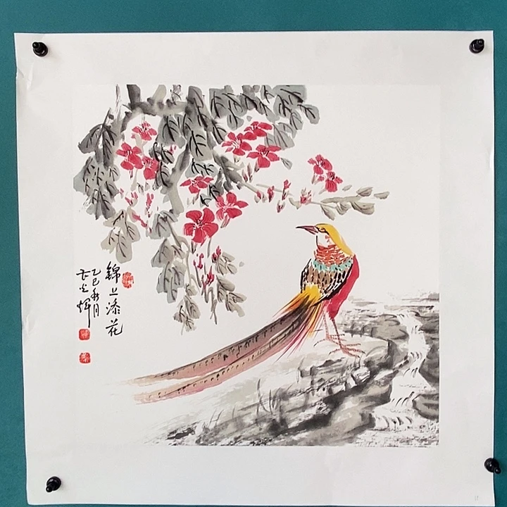国画三尺斗方手绘作品