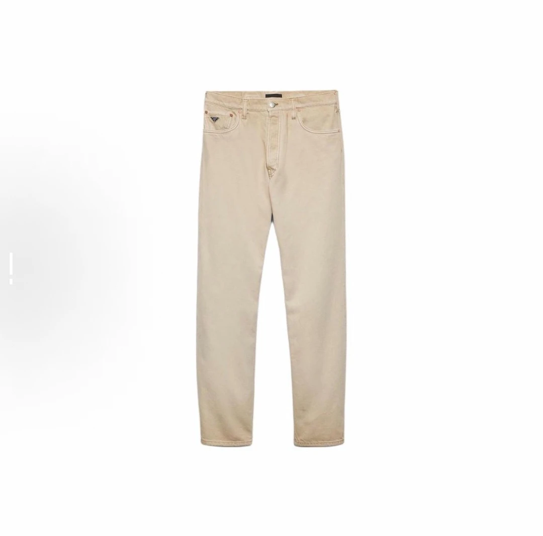 99新 Prada/普拉达 徽标纯色直筒休闲裤/尺码32/编号8498