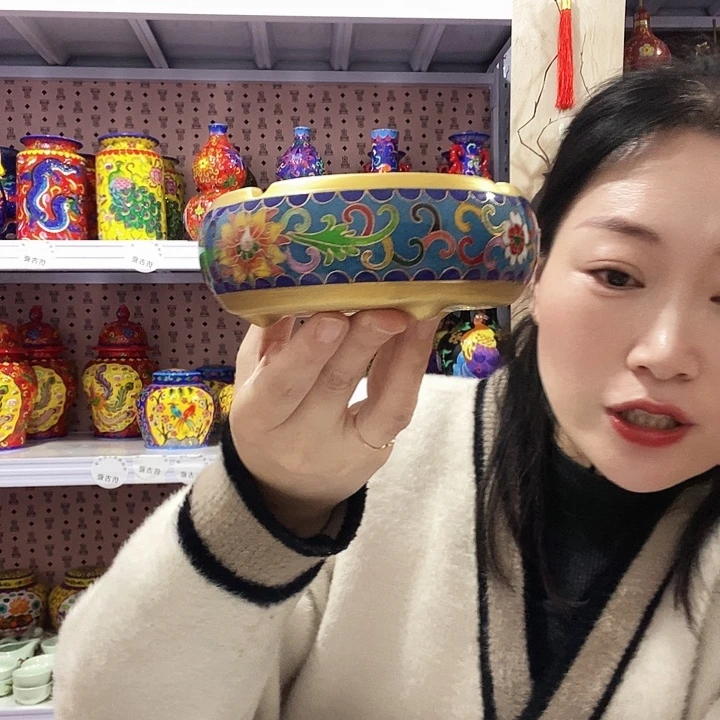 扇子景泰蓝的天空和大海一样