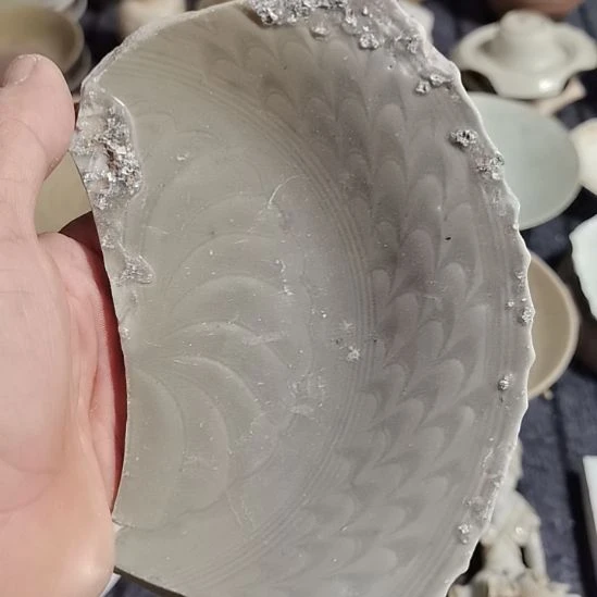 瓷片青花影青杯垫学习标本