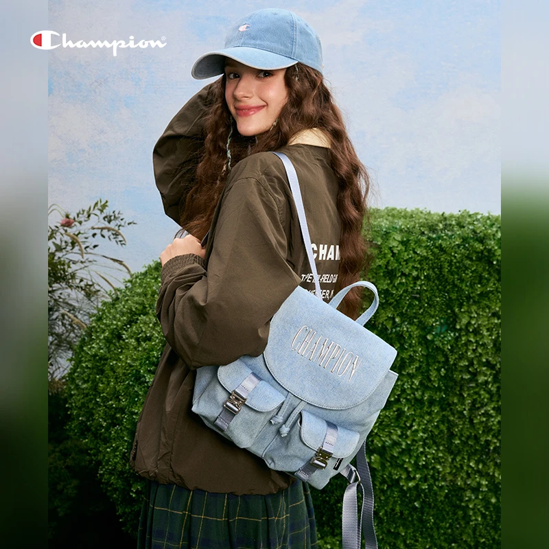 【春夏新品-墩墩包】Champion复古潮流学生轻便印花双肩包25SSP08