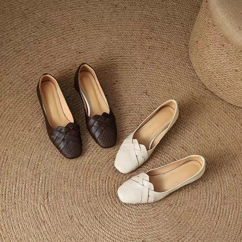 法式百搭浅口鞋皮鞋软皮软底软面夏季单鞋舒适低跟